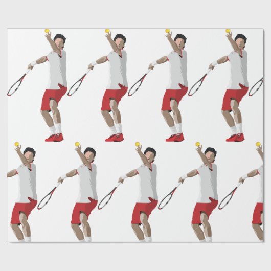 Tennis Player Serving Cadeaupapier (Vlak)