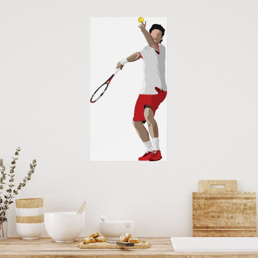 Tennis Player Serving Poster (Keuken)