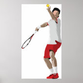 Tennis Player Serving Poster (Voorkant)