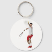 Tennis Player Serving Sleutelhanger (Voorkant)