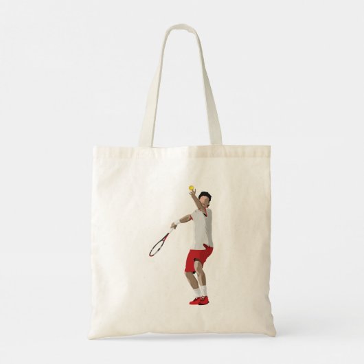 Tennis Player Serving Tote Bag (Achterkant)
