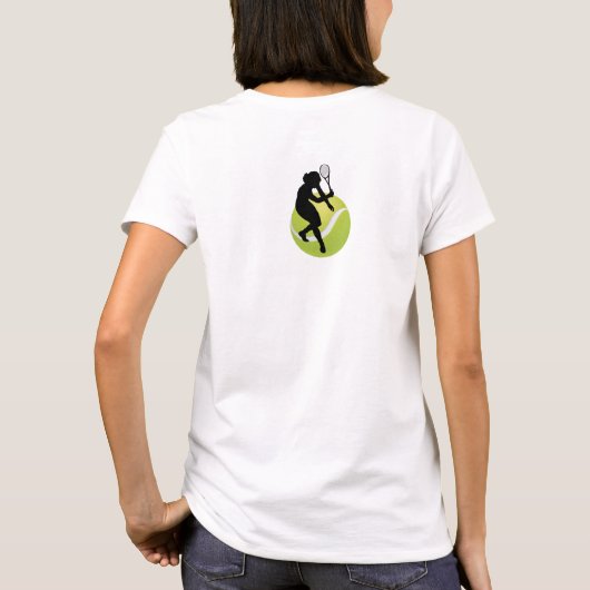 Tennis Player Silhouette and Ball Personalize T-shirt (Achterkant)