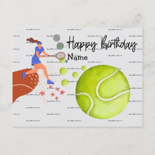 Tennis Player speelt Happy Birthday Briefkaart