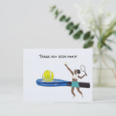 Tennis Player speelt tennis Briefkaart (Staand voorkant)