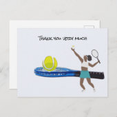 Tennis Player speelt tennis Briefkaart (Voorkant / Achterkant)