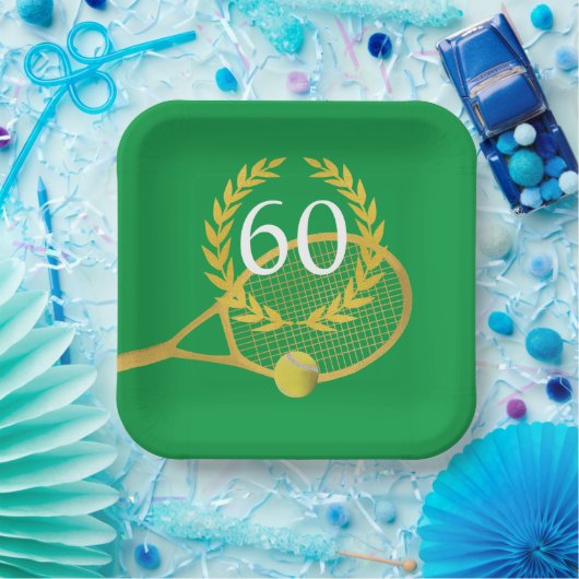 Tennis Player Theme Birthday Papieren Bordje (Feest)