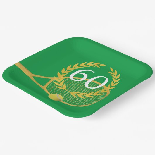 Tennis Player Theme Birthday Papieren Bordje (Gebogen)