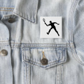 Tennis Player Vierkante Button 5,1 Cm (In situ)