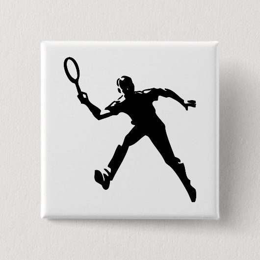 Tennis Player Vierkante Button 5,1 Cm (Voorkant)