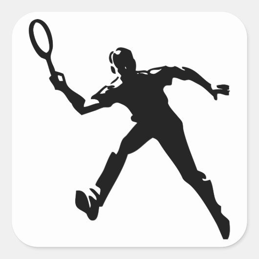 Tennis Player Vierkante Sticker (Voorkant)