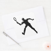 Tennis Player Vierkante Sticker (Envelop)