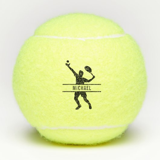  Tennis Player voor aangepaste naam Tennisballen (Voorkant)
