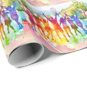 Tennis Players  on the court watercolor style  Cadeaupapier (Rol Hoek)