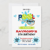 Tennis Pool Party Verjaardag Kaart (Voorkant)