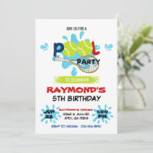 Tennis Pool Party Verjaardag Kaart (Staand voorkant)