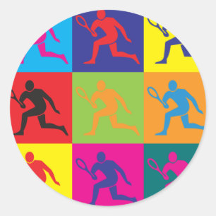 Tennis Pop Art Ronde Sticker