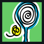 Tennis-Poster met kleurrijke vormgeving Poster<br><div class="desc">Tennis-Poster met een kleurrijk ontwerp. Pas de achtergrondkleur aan zodat deze perfect voor u is. Racketkoordontwerp.</div>