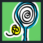 Tennis-Poster met kleurrijke vormgeving Poster<br><div class="desc">Tennis-Poster met een kleurrijk ontwerp. Pas de achtergrondkleur aan zodat deze perfect voor u is. Racketkoordontwerp.</div>