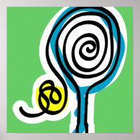 Tennis-Poster met kleurrijke vormgeving