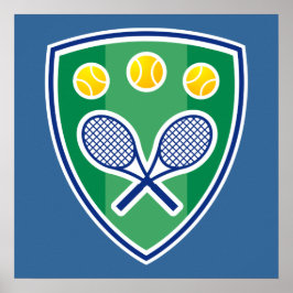 Tennis-Poster met tennisracketembleem Poster