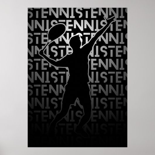Tennis Poster | Metaalkleur | Tennis Gift (Voorkant)
