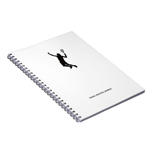 Tennis Practice Journal voor zwart en wit patroon Notitieboek (Rechterzijde)