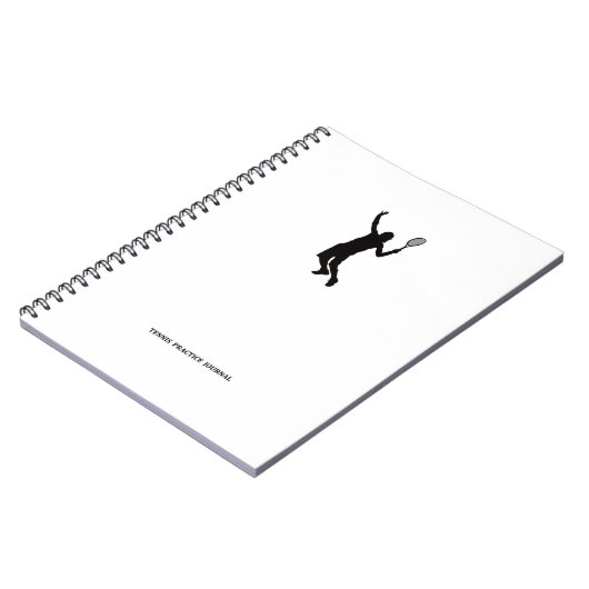 Tennis Practice Journal voor zwart en wit patroon Notitieboek (Linkerzijde)