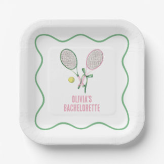 Tennis preppy bachelorette paper plates papieren bordje