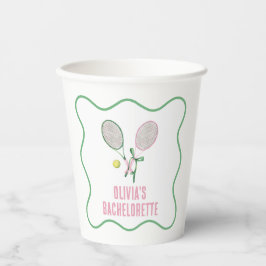 Tennis preppy bachelorette papieren bekers