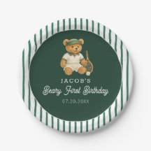 Tennis Preppy Bear 1st Birthday