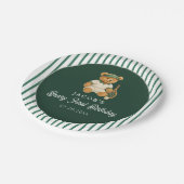 Tennis Preppy Bear 1st Birthday Papieren Bordje (Gekanteld)