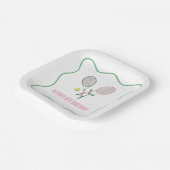 Tennis preppy geplakt verjaardag papieren bordje (Gebogen)