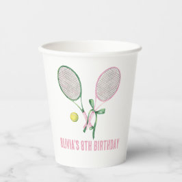 Tennis preppy geruite verjaardagsuitnodiging papieren bekers
