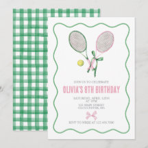 Tennis preppy ruit verjaardagsuitnodiging