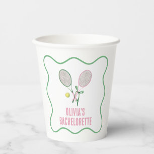 Tennis preppy vrijgezellenfeest papieren bekers