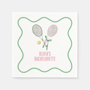 Tennis preppy vrijgezellenfeest servet