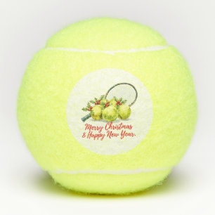 Tennis Prettig kerstfeest en gelukkig nieuwjaar Tennisballen