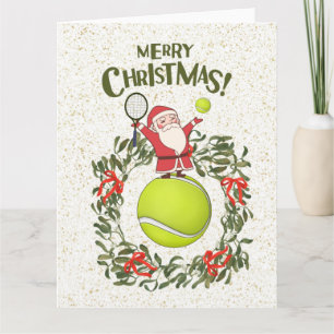 Tennis  Prettig kerstfeest met de Kerstman     Kaart