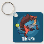 Tennis Pro Hot Dog Trick Shot Pine Marten Cartoon Sleutelhanger (Voorkant)