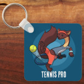 Tennis Pro Hot Dog Trick Shot Pine Marten Cartoon Sleutelhanger (Voorkant)