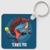 Tennis Pro Hot Dog Trick Shot Pine Marten Cartoon Sleutelhanger (Achterkant)