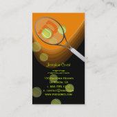 Tennis pro, tennisinstructeurs visitekaartjes (Achterkant)