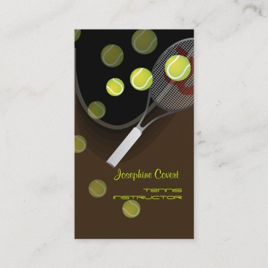 Tennis pro, tennisinstructeurs visitekaartjes (Voorkant)
