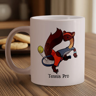 Tennis Pro Tweener Trick Shot Pine Marten Cartoon Grote Koffiekop
