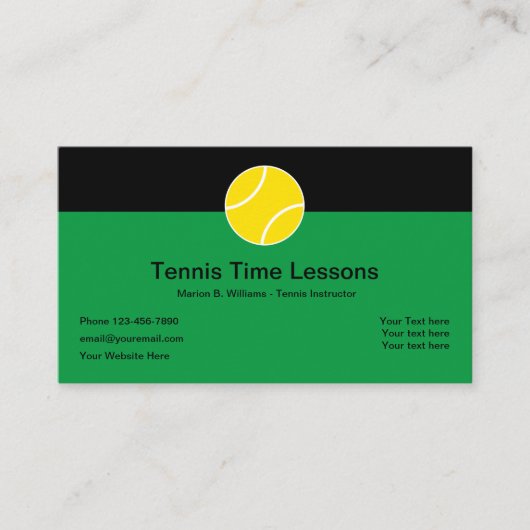 Tennis Professional-lessen Visitekaartje (Voorkant)