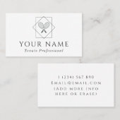 Tennis Professionele Coach Instructeur Classic Whi Visitekaartje (Voorkant / Achterkant)