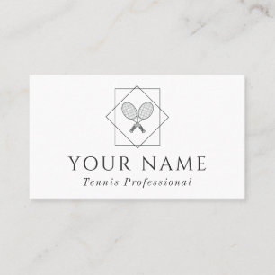 Tennis Professionele Coach Instructeur Classic Whi Visitekaartje