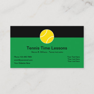 Tennis professionele lessen visitekaartje