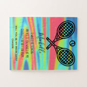 Tennis Promposal Colorful Holographic Monogram Legpuzzel (Horizontaal)
