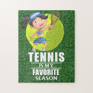 Tennis Puzzles met grappig gezegde voor speler Legpuzzel
